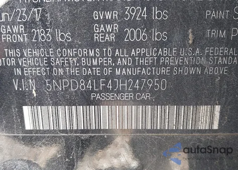 2018 Hyundai Elantra Sel from USA, damaged, VIN 5NPD84LF4JH247950